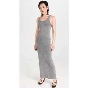 RE/DONE Women's Long Tank Dress Small LSD Grey Ribbed Jersey Scoop Neck NWT